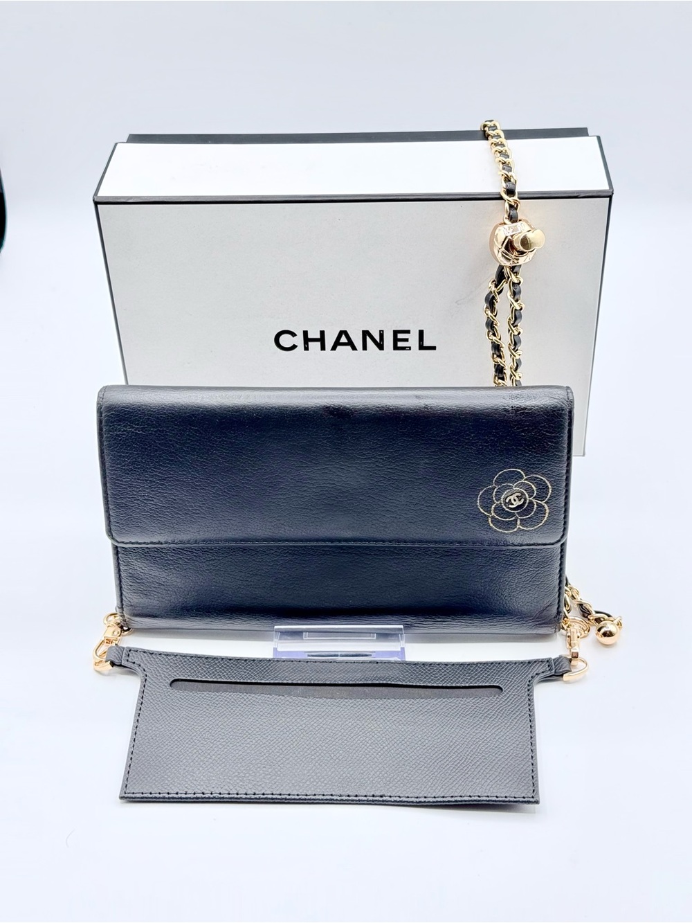 CHANEL Camellia Lambskin Long Wallet. W/ COA-PRISTINE CONDITION!